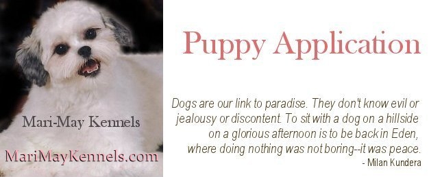 Mari May Kennels puppy application.
